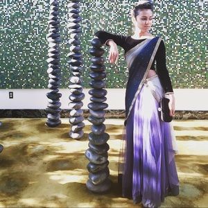 Grey/blue ombré lehenga set